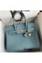 Hermes Birkin 30 Retourne Handmade Bag In Ciel Clemence Leather