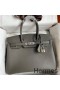 Hermes Birkin 30 Retourne Handmade Bag In Etain Epsom Calfskin