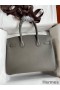 Hermes Birkin 30 Retourne Handmade Bag In Etain Epsom Calfskin