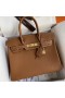Hermes Birkin 30 Retourne Handmade Bag In Gold Clemence Leather