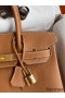 Hermes Birkin 30 Retourne Handmade Bag In Gold Clemence Leather