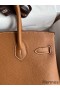 Hermes Birkin 30 Retourne Handmade Bag In Gold Clemence Leather