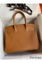 Hermes Birkin 30 Retourne Handmade Bag In Gold Epsom Calfskin