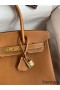 Hermes Birkin 30 Retourne Handmade Bag In Gold Epsom Calfskin