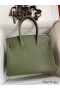 Hermes Birkin 30 Retourne Handmade Bag In Green Clemence Leather