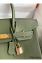 Hermes Birkin 30 Retourne Handmade Bag In Green Clemence Leather