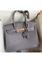 Hermes Birkin 30 Retourne Handmade Bag In Gris Asphalt Ostrich Leather