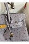 Hermes Birkin 30 Retourne Handmade Bag In Gris Asphalt Ostrich Leather