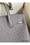 Hermes Birkin 30 Retourne Handmade Bag In Gris Asphalt Ostrich Leather