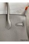 Hermes Birkin 30 Retourne Handmade Bag In Gris Meyer Clemence Leather