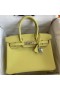 Hermes Birkin 30 Retourne Handmade Bag In Lime Epsom Calfskin