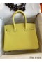 Hermes Birkin 30 Retourne Handmade Bag In Lime Epsom Calfskin