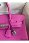 Hermes Birkin 30 Retourne Handmade Bag In Magnolia Clemence Leather