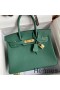 Hermes Birkin 30 Retourne Handmade Bag In Malachite Clemence Leather