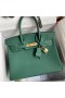 Hermes Birkin 30 Retourne Handmade Bag In Malachite Clemence Leather