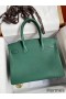 Hermes Birkin 30 Retourne Handmade Bag In Malachite Clemence Leather