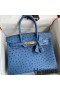 Hermes Birkin 30 Retourne Handmade Bag In Mykonos Ostrich Leather