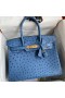 Hermes Birkin 30 Retourne Handmade Bag In Mykonos Ostrich Leather