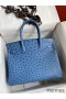 Hermes Birkin 30 Retourne Handmade Bag In Mykonos Ostrich Leather