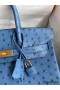 Hermes Birkin 30 Retourne Handmade Bag In Mykonos Ostrich Leather