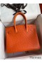 Hermes Birkin 30 Retourne Handmade Bag In Orange Ostrich Leather