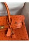 Hermes Birkin 30 Retourne Handmade Bag In Orange Ostrich Leather