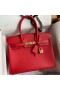 Hermes Birkin 30 Retourne Handmade Bag In Red Epsom Calfskin