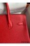 Hermes Birkin 30 Retourne Handmade Bag In Red Epsom Calfskin