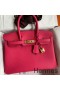 Hermes Birkin 30 Retourne Handmade Bag In Rose Red Clemence Leather