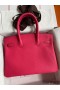 Hermes Birkin 30 Retourne Handmade Bag In Rose Red Clemence Leather