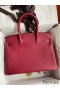 Hermes Birkin 30 Retourne Handmade Bag In Rouge Grenat Clemence Leather