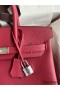 Hermes Birkin 30 Retourne Handmade Bag In Rouge Grenat Clemence Leather