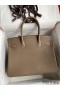 Hermes Birkin 30 Retourne Handmade Bag In Taupe Clemence Leather