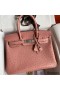 Hermes Birkin 30 Retourne Handmade Bag In Terre Cuite Ostrich Leather