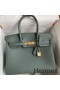 Hermes Birkin 30 Retourne Handmade Bag In Vert Amande Clemence Leather