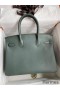 Hermes Birkin 30 Retourne Handmade Bag In Vert Amande Clemence Leather