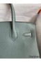 Hermes Birkin 30 Retourne Handmade Bag In Vert Amande Clemence Leather