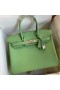 Hermes Birkin 30 Retourne Handmade Bag In Vert Criquet Epsom Calfskin