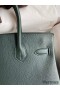 Hermes Birkin 30 Retourne Handmade Bag In Vert Cypres Chevre Mysore Leather