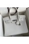 Hermes Birkin 30 Retourne Handmade Bag In White Epsom Calfskin