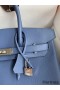 Hermes Birkin 30 Retourne Handmade Bag in Blue Agate Epsom Calfskin
