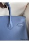 Hermes Birkin 30 Retourne Handmade Bag in Blue Agate Epsom Calfskin