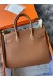 Hermes Birkin 30 Retourne Handmade Bag in Gold Togo Leather