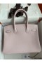 Hermes Birkin 30 Retourne Handmade Bag in Mauve Pale Clemence Leather