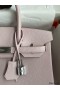 Hermes Birkin 30 Retourne Handmade Bag in Mauve Pale Clemence Leather