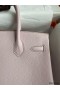 Hermes Birkin 30 Retourne Handmade Bag in Mauve Pale Clemence Leather