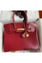 Hermes Birkin 30 Retourne Handmade Bag in Rouge H Box Calfskin