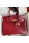 Hermes Birkin 30 Retourne Handmade Bag in Rouge H Box Calfskin