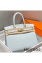 Hermes Birkin 30cm Bag In Blue Brume Clemence Leather GHW