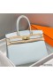 Hermes Birkin 30cm Bag In Blue Brume Clemence Leather GHW